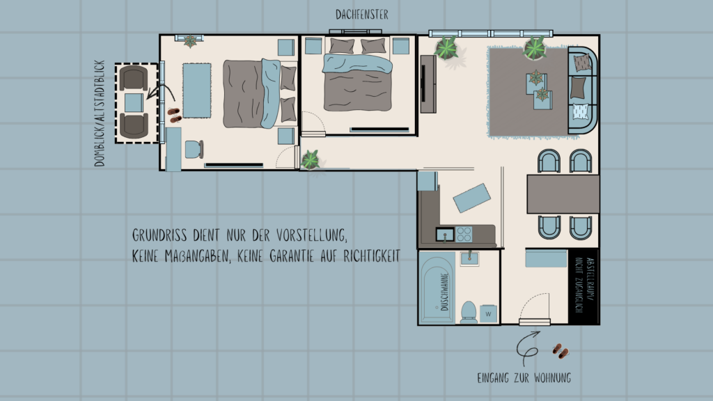 Grundriss der Traumferienwohnung Domblick
